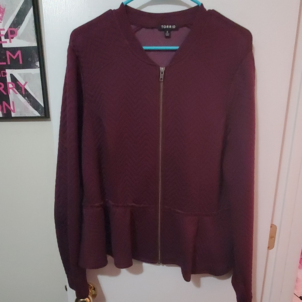 Peplum Wine Colored Jacket